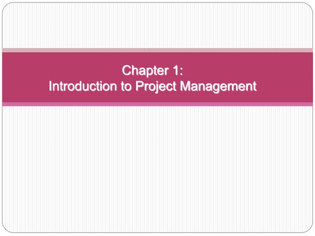 Introduction to Project Management