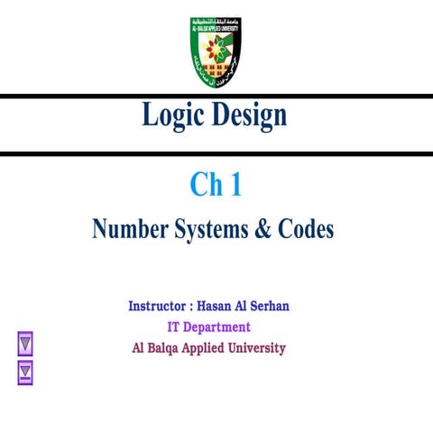 Number System and Codes full chapter from the course digital logic design.ppt