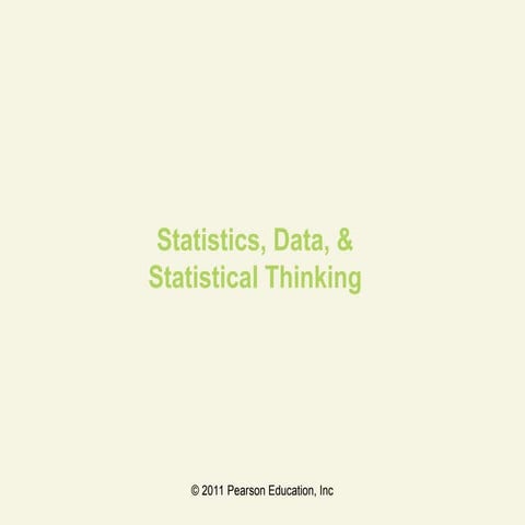Introduction to Basic Statistics Data and Statistical Thinking | PPT