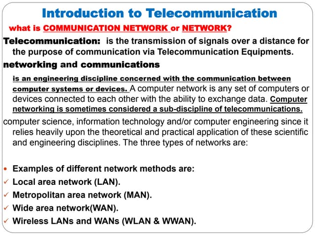 Ch 01   part 1 - basic elements of telecommunication systems