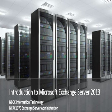 Ch01 Introduction to Exchange 2013