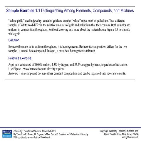 AP Chemistry Chapter 1 Sample Exercises