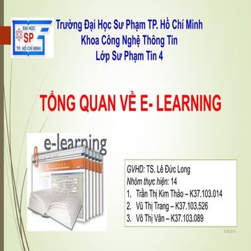 Chủ đề 01_ Tổng Quan Về E-Learning_Nhóm 14