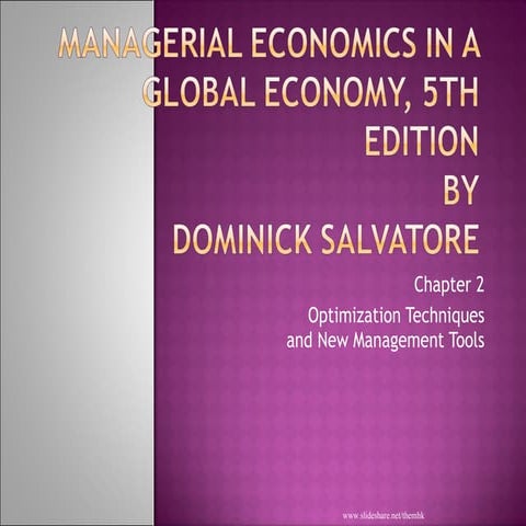 Managerial Economics Chap 2