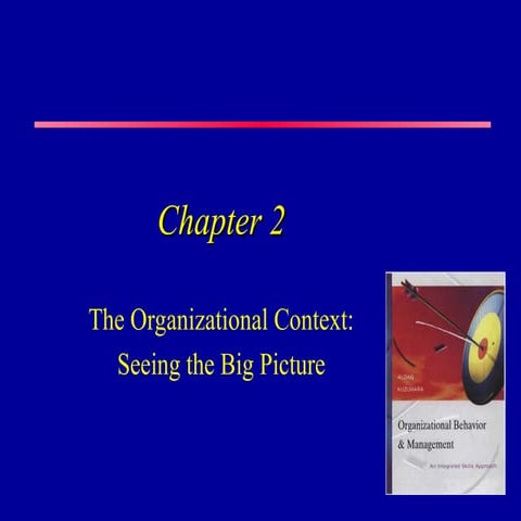 The Organizational Context Seeing the Big Picture