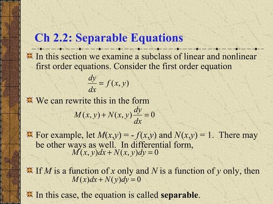 1st order differential equations | PPT