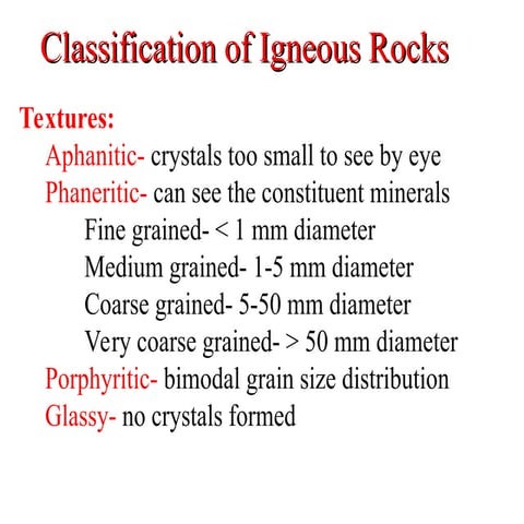 Igneous Petrology-Classification of igneous rocks | PPTX
