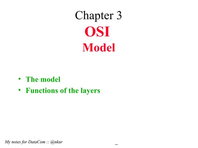 OSI Model (Data Communication) DC3