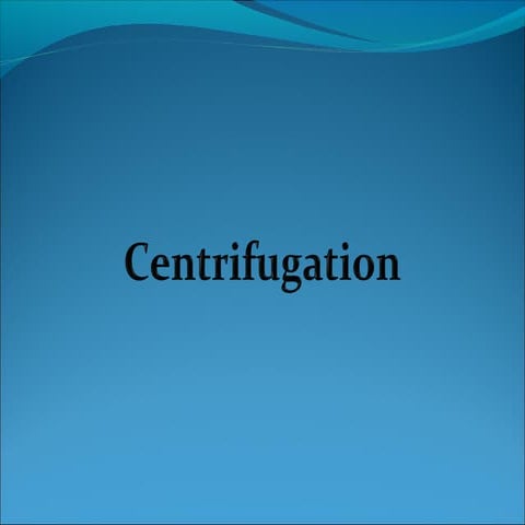 unit operation , centrifugation