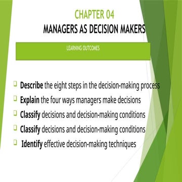 CH 04; MANAGERS AS DECISION MAKERS OF MANAGEMENT.pptx