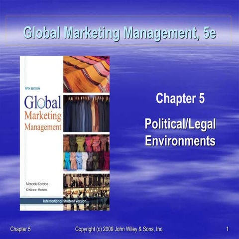 ch05. Political Legal Environments