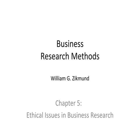 Ch05 ethical issues in business research | PPT