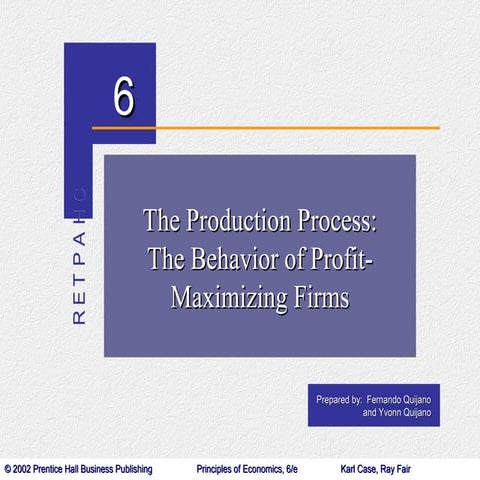 The Production Process: The Behavior of Profit Maximizing Firms