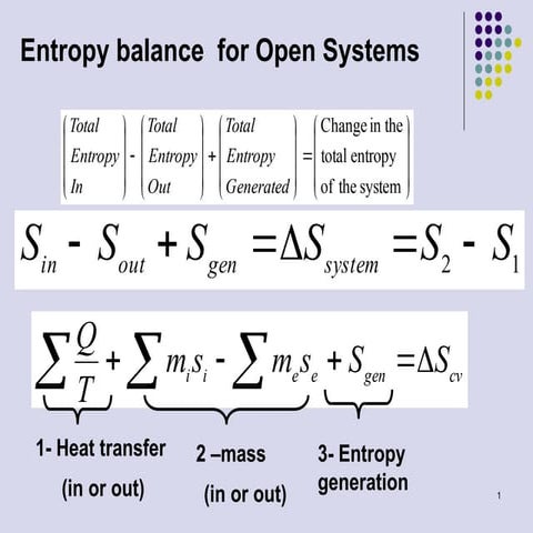 Entropy Balances, Isentropic Processes, and Efficiency in ...