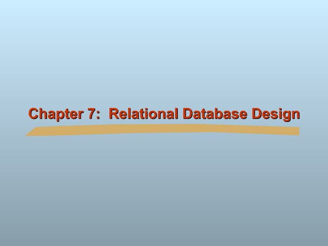 7. Relational Database Design in DBMS
