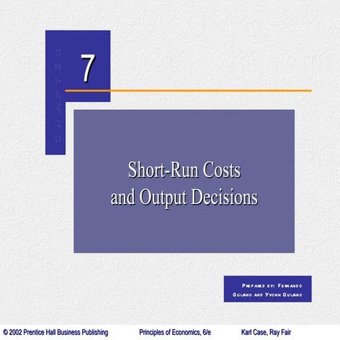 Short-Run Costs and Output Decisions