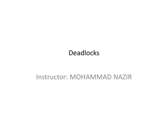 Ch07 deadlocks