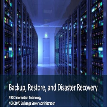 Ch07 disaster recovery
