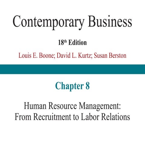 chapter 08 Human Resource Management PPT. | PPTX