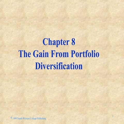 Chapter 8The Gain From Portfolio Diversification