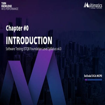 Ch #0 Introduction Software Testing ISTQB Foundation Level Syllabus v4 ...