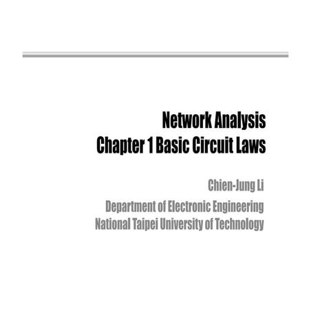 Circuit Network Analysis - [Chapter1] Basic Circuit Laws