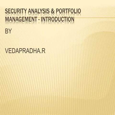 Introduction to Investment - SAPM