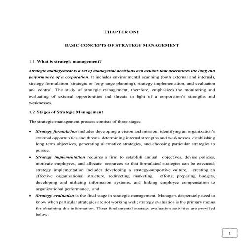 strategic management chapter 1