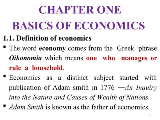 ECONOMICS Module Chapter 1 Part 2 for Freshman 1st Semester Students | PDF