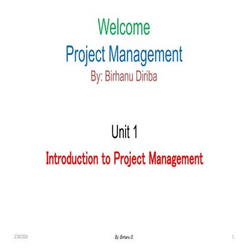 Project management material from chapter one up to chapter four