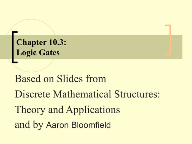 logic gate based on discrete mathematics.ppt