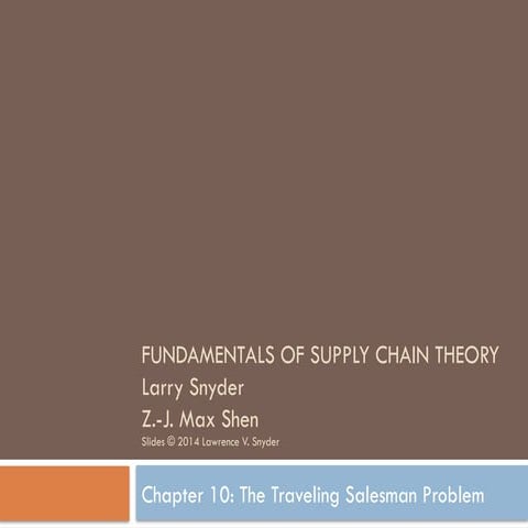 Fundamentals of supply chain theory by Larry Synder