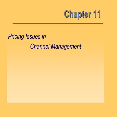 Pricing issue in channel Management marketing channel