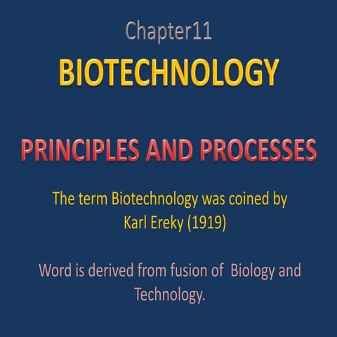 Biotechnology Principles and Processes