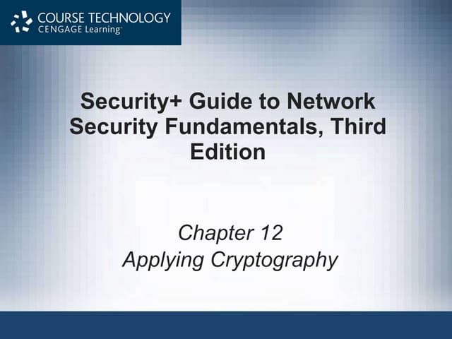Ch12 Cryptographic Protocols and Public Key Infrastructure