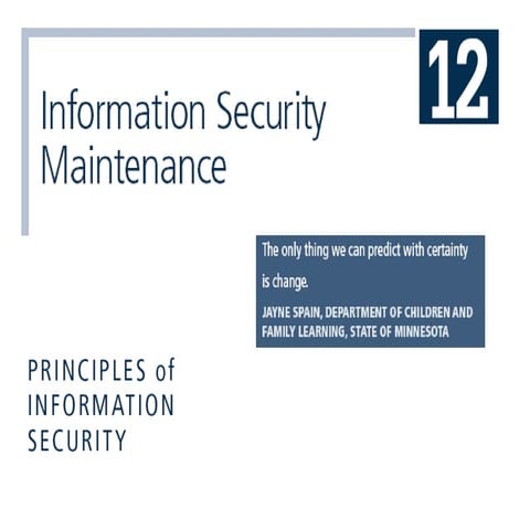 Information Security maintainance Security Engineering