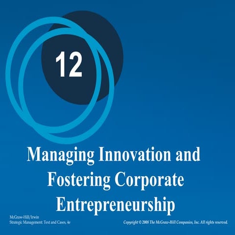 Ch12 innovation and corporate entrepreneuship