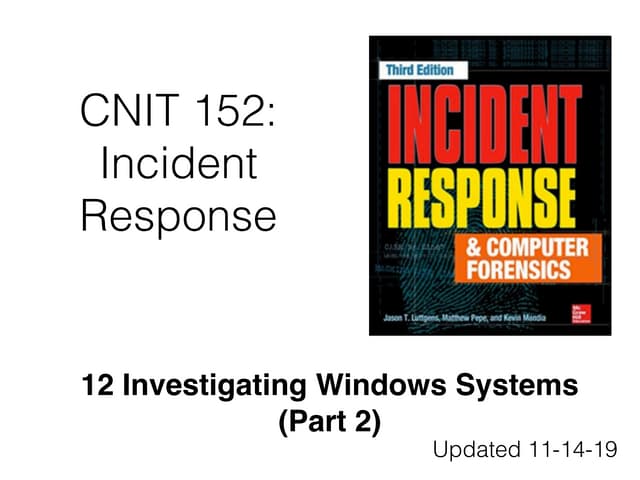 CNIT 152: 12b Windows Registry