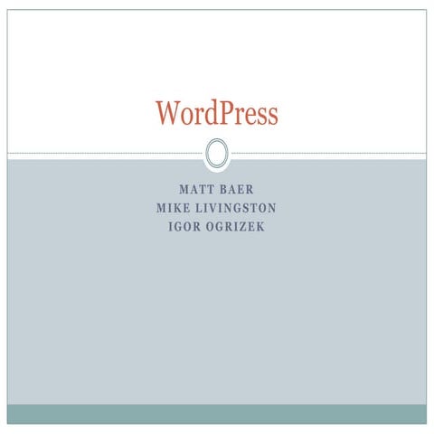 WordPress Classic Dashboard | PDF