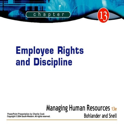 Chapter 13 Employee Rights and Discipline