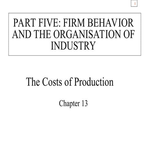 firm behavior and the  organization of industry