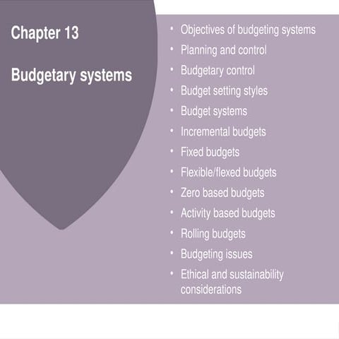 Ch 13 - Budgeting systems MBA BBA ACCA PROGRAMS | PPTX