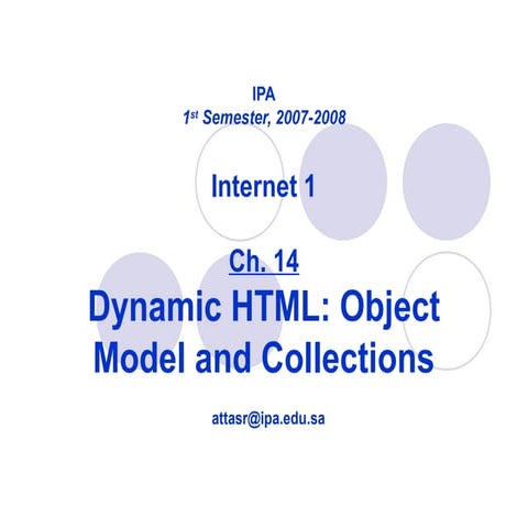DHTML - Dynamic HTML | PPT