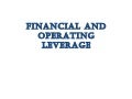 Financial Leverage