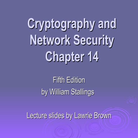 CHAPTER 14 CRYPTOGR AND NETWORK SECURITY
