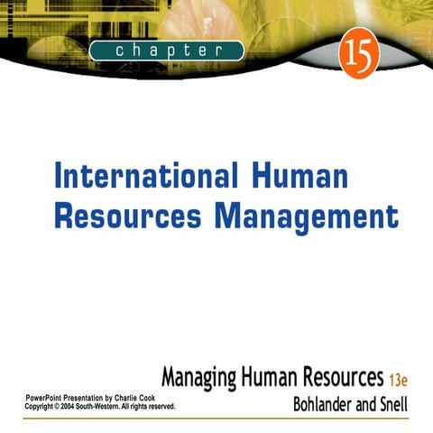 Chapter 15 International Human Resources Management