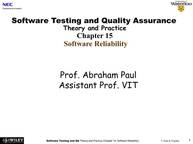 Ch15 software reliability