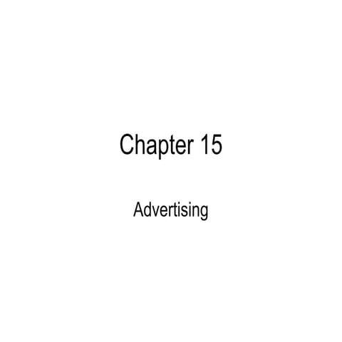 Ch 15 advertising notes