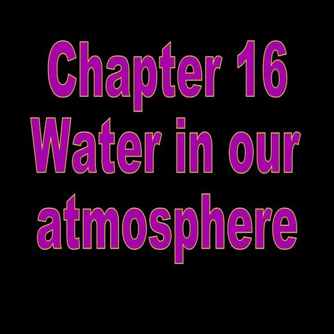 Ch 16 1 Water In Atmosphere