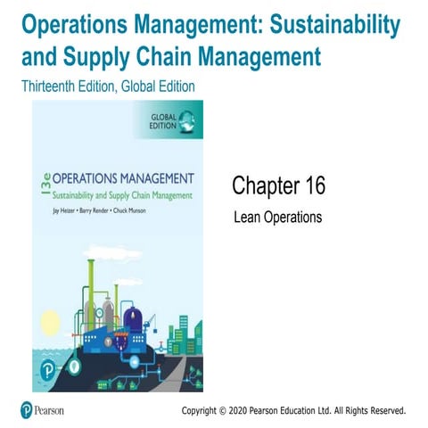 Operations Management: Sustainability and Supply Chain Management